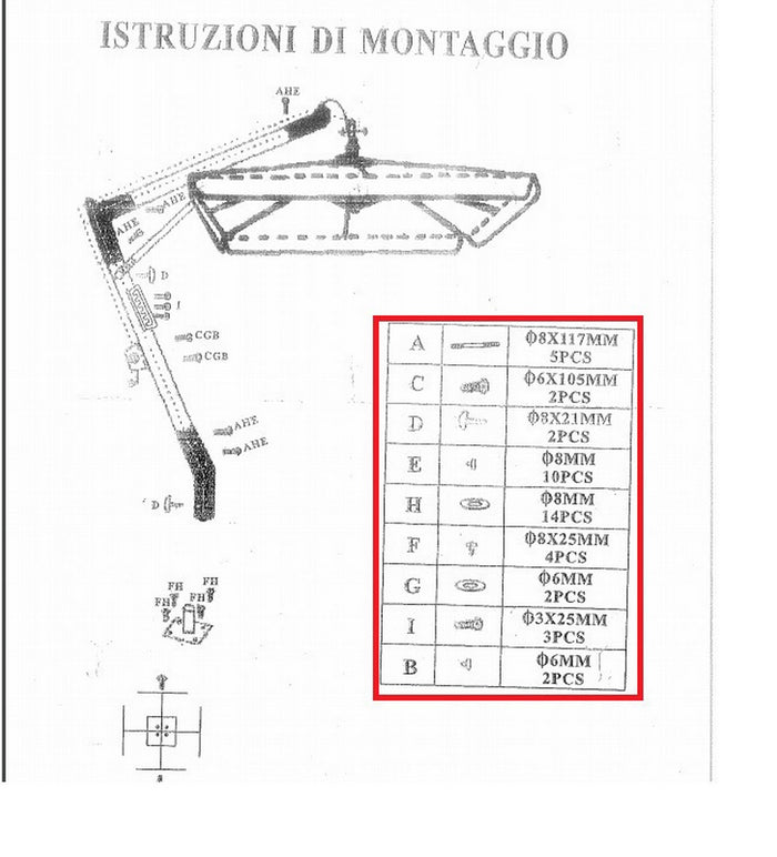 kit viti x ombrellone decentrato palo 93 cod:ferx.602236