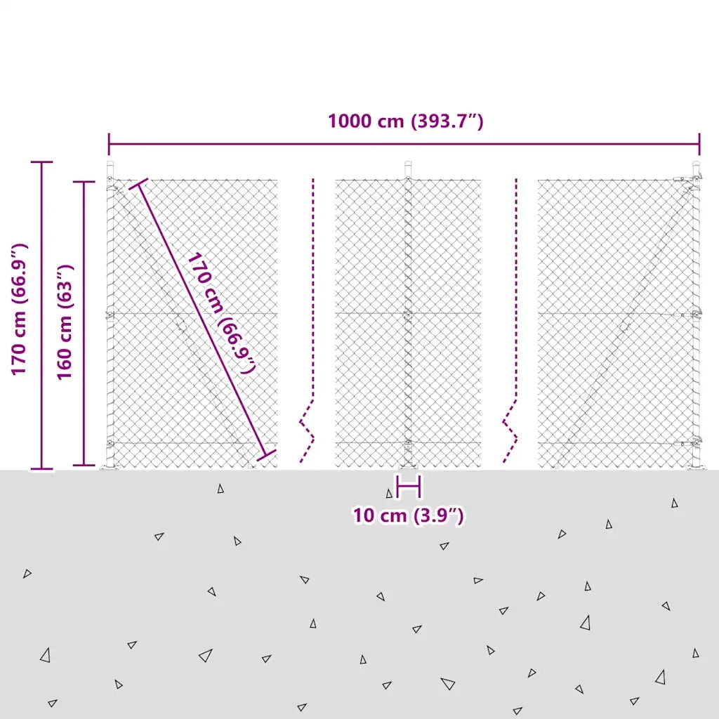 Palo della recinzione Verde 10 x 1,6 m (rete 40 x 40 mm) 3351233
