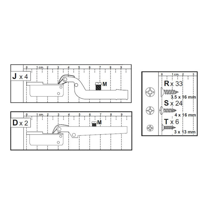 kit credenza 3ante zaiken-(cerniere) cod:ferx.602255