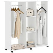 Armadio scorrevole con ruote ¨C zephmum ¨C bianco legno 120x40x128 cm