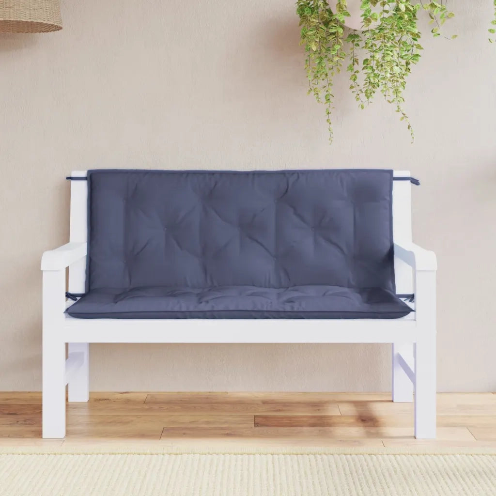 Cuscini per Panca 2 pz Blu Marino 120x50x7cm in Tessuto Oxford 379064