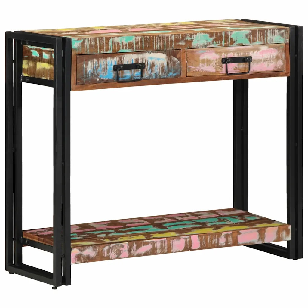 Tavolo Consolle | Tavolo d'Ingresso Multicolore Legno Recuperato Massello