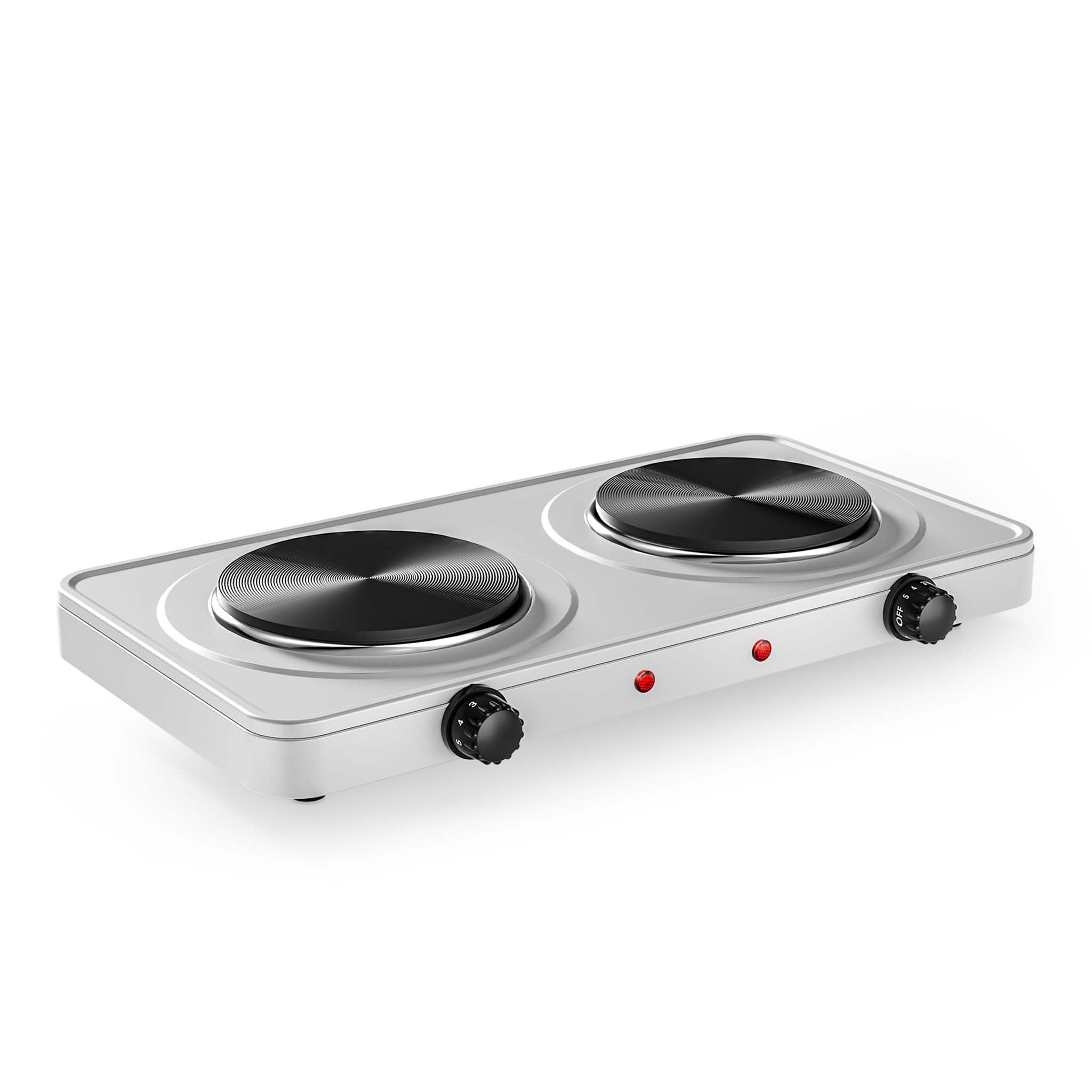 Fornello elettrico portatile a due piastre in ghisa, 2000 w, protezione anti sovraccarico, da campeggio