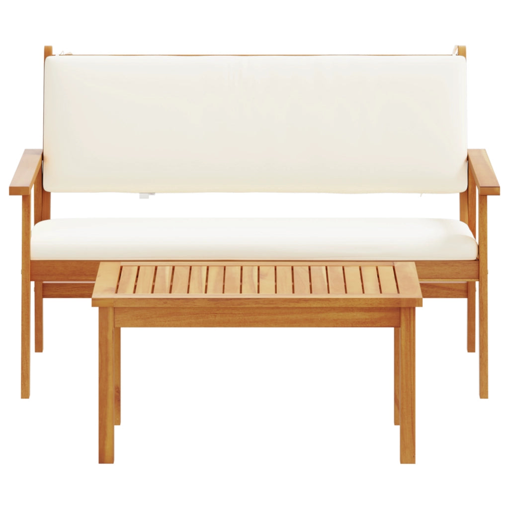 Set di divani da giardino in 4 pezzi con cuscini in legno massello di acacia