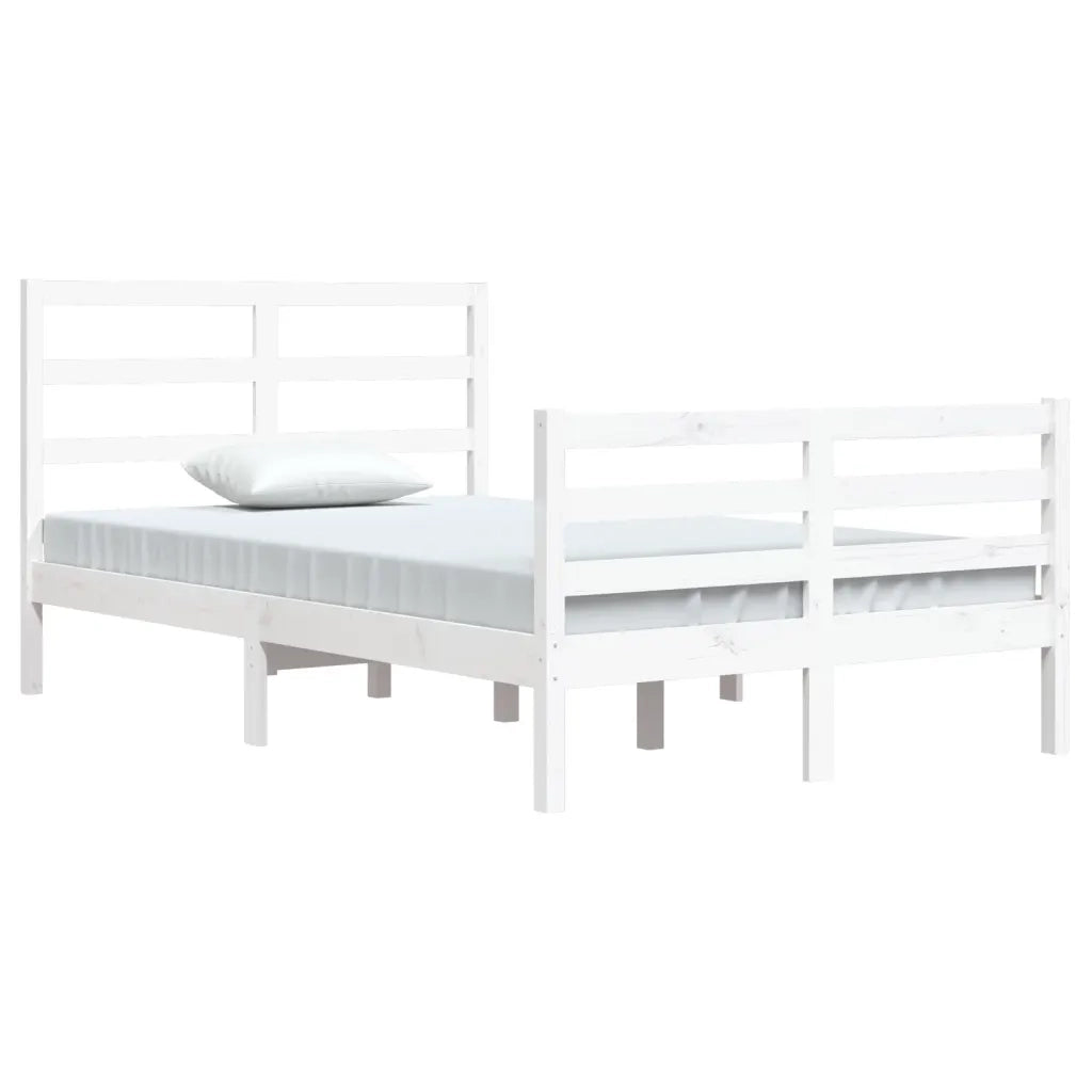 Giroletto-Struttura Letto Bianco in Legno Massello di Pino 120x200 cm 655238