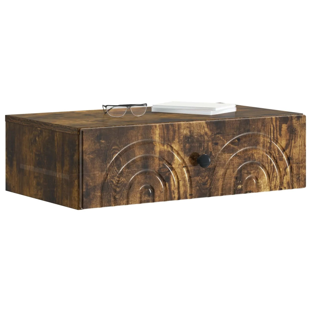 Tavolino da Parete Laterale 59 x 34,5 x 17 cm Rovere Fumo 898150