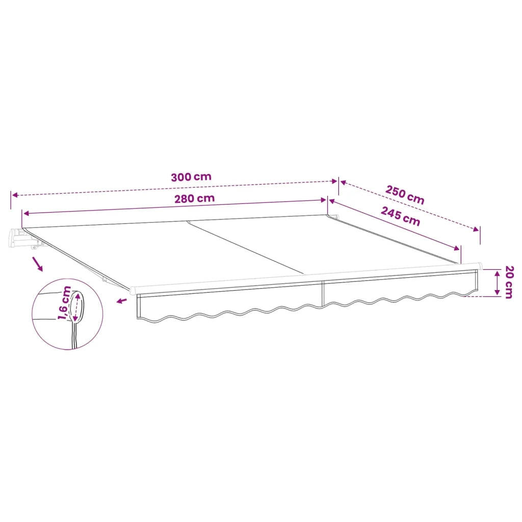 Telo di ricambio per tenda da sole Beige 280 x 245 cm 42000558