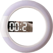 Orologio da parete con specchio LED da 12 pollici, multifunzionale con 7 colori di illuminazione, visualizzazione della temperatura e telecomando
