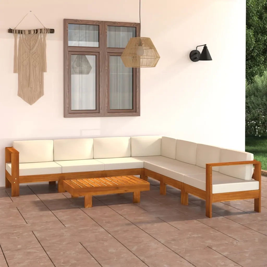 Set da Giardino 8 pz con Cuscini 100x60 cm Legno di Acacia 3057940