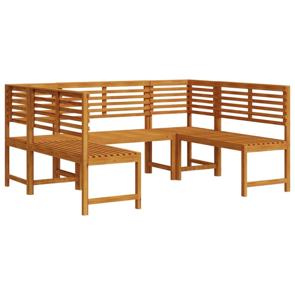 Set Panchina da Giardino 5 Pezzi in Legno Massello di Acacia