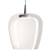 Zafferano Lampada a sospensione Bilia 230V LED 8W 2700K in vetro borosilicato soffiato a bocca con finitura alluminio trasparente diametro 27 cm