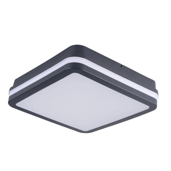 Plafoniera LED quadrata 18W 22cm grafite CCT IP65 Kanlux
