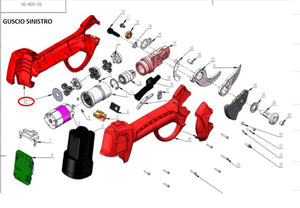 guscio sinistro x forbici pota batteria dj-025 cod:ferx.602685