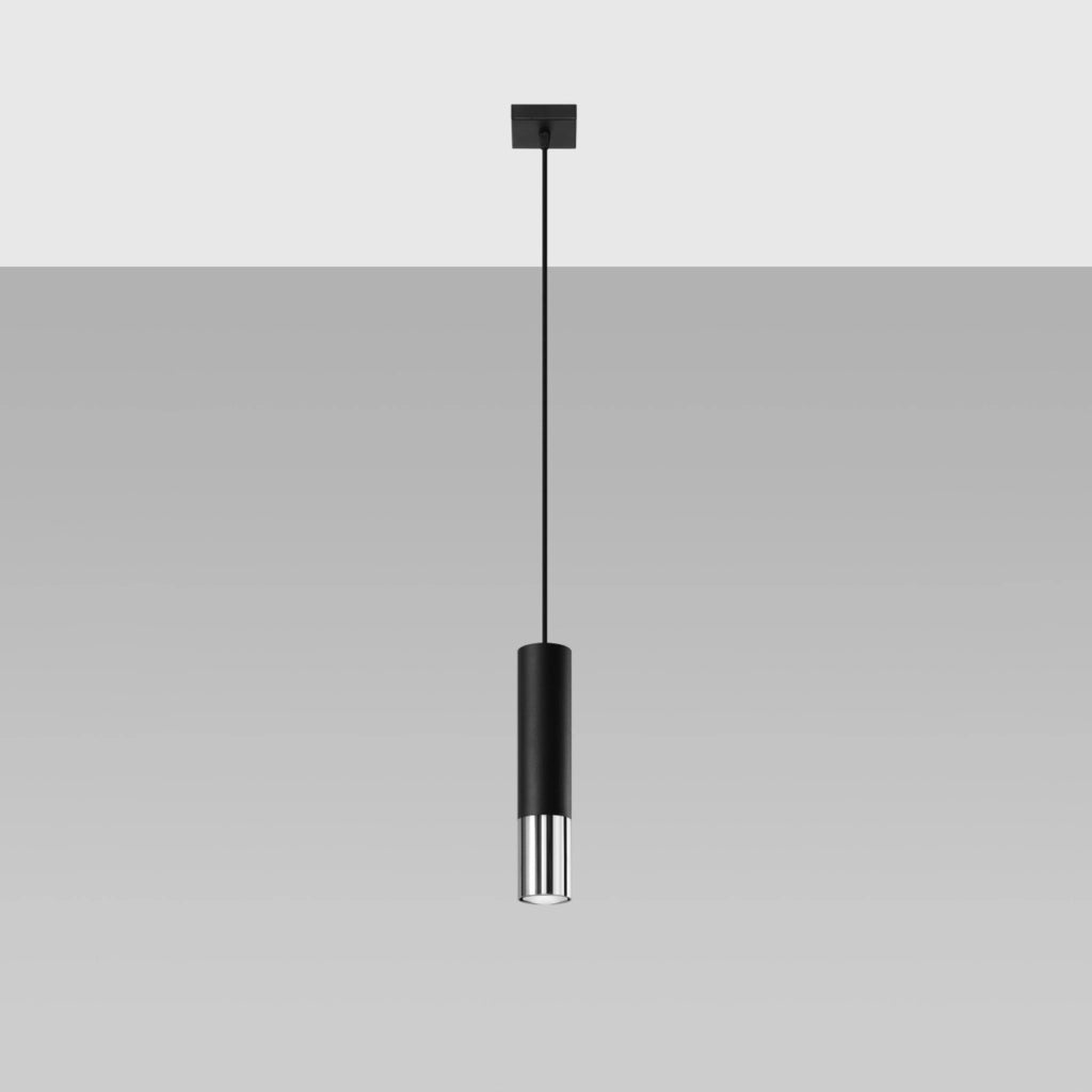 Lampada a sospensione SPIREXEZ 1 Pure Lume nero/cromo