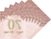 Decorazione da tavola per festa - serviette in carta - 40 pezzi - rosa e oro - per bambine e donne