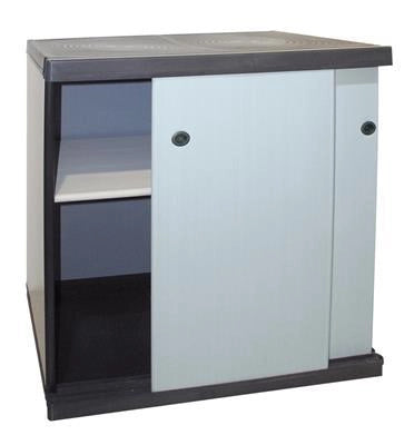 ARMADIO IN RESINA CON RIPIANI E ANTE SCORREVOLIDA INTERNO E DA ESTERNO MISURE 68X40,5X85H CM