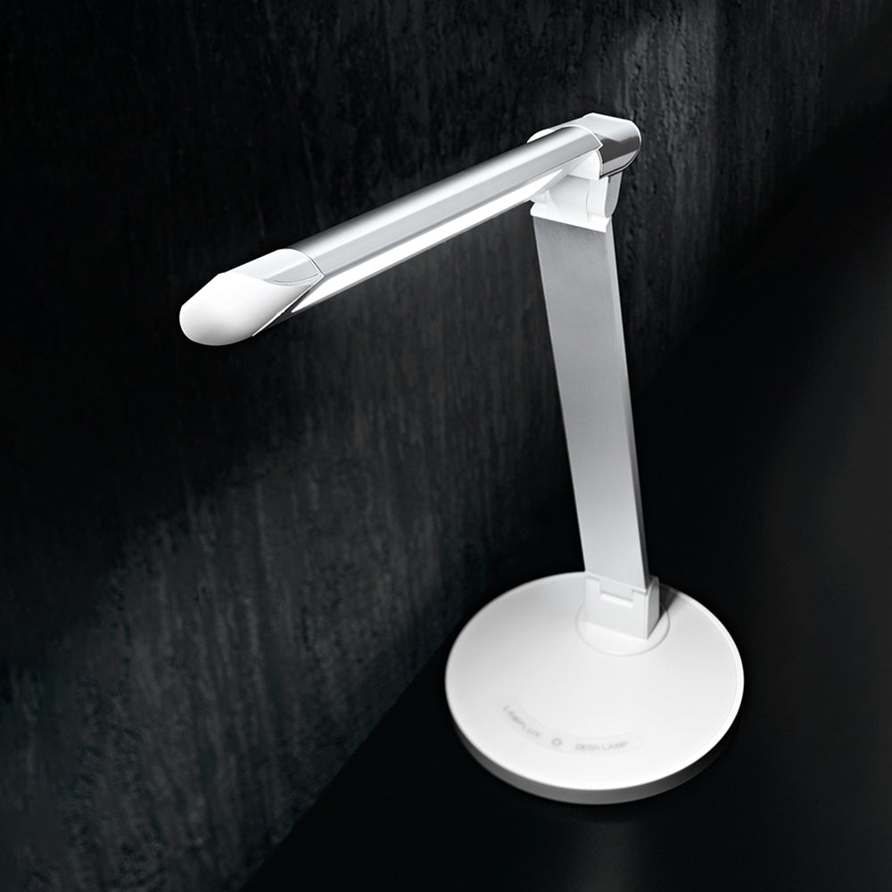 Lampada Scrivania Moderna Hal Alluminio Bianco Acrilico Satinato Led 7W Cct