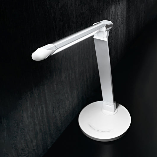 Lampada Scrivania Moderna Hal Alluminio Bianco Acrilico Satinato Led 7W Cct