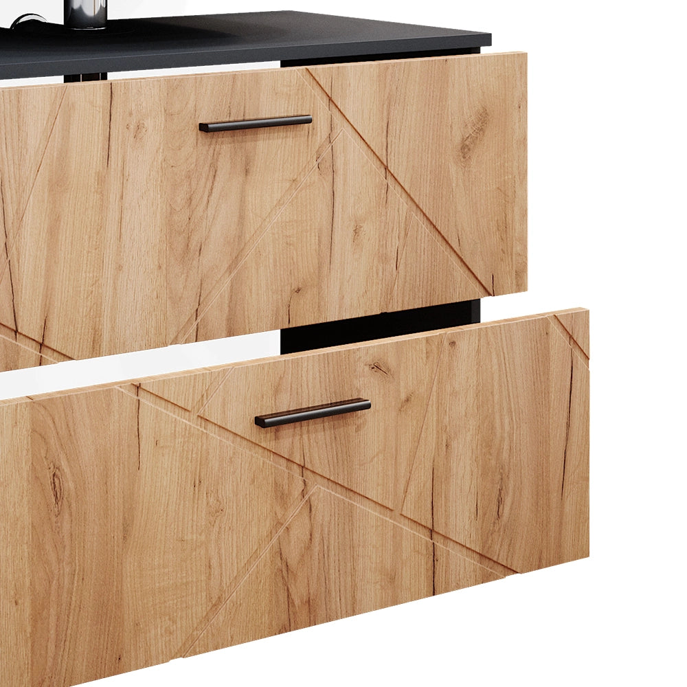 Vicco Set mobili bagno Quercia dorata/antracite 4 parti