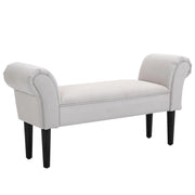 PANCA FONDO LETTO IMBOTTITA DESIGN CON BRACCIOLI ARROTOLATI GRIGIO