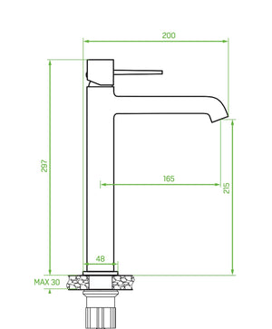 Miscelatore lavabo alto finitura oro spazzolato