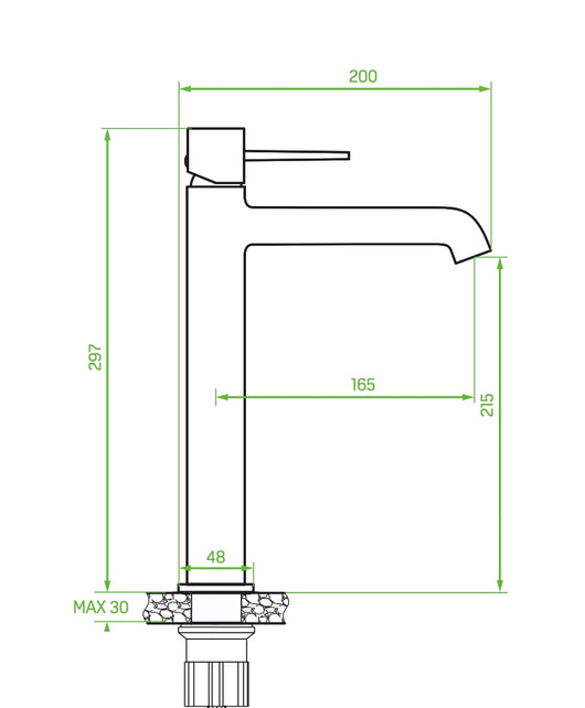 Miscelatore lavabo alto finitura oro spazzolato