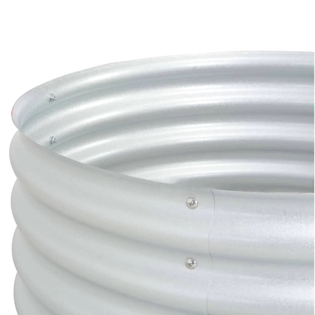 Fioriera aiuola rialzata piante fiori giardino 80 x 80 x 44 cm acciaio zincato argento 02_0001081