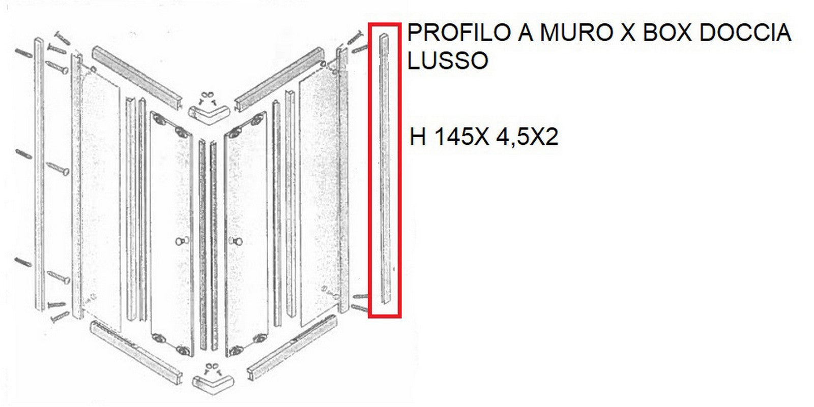 profilo a muro x box doccia cristallo lusso cod:ferx.602742