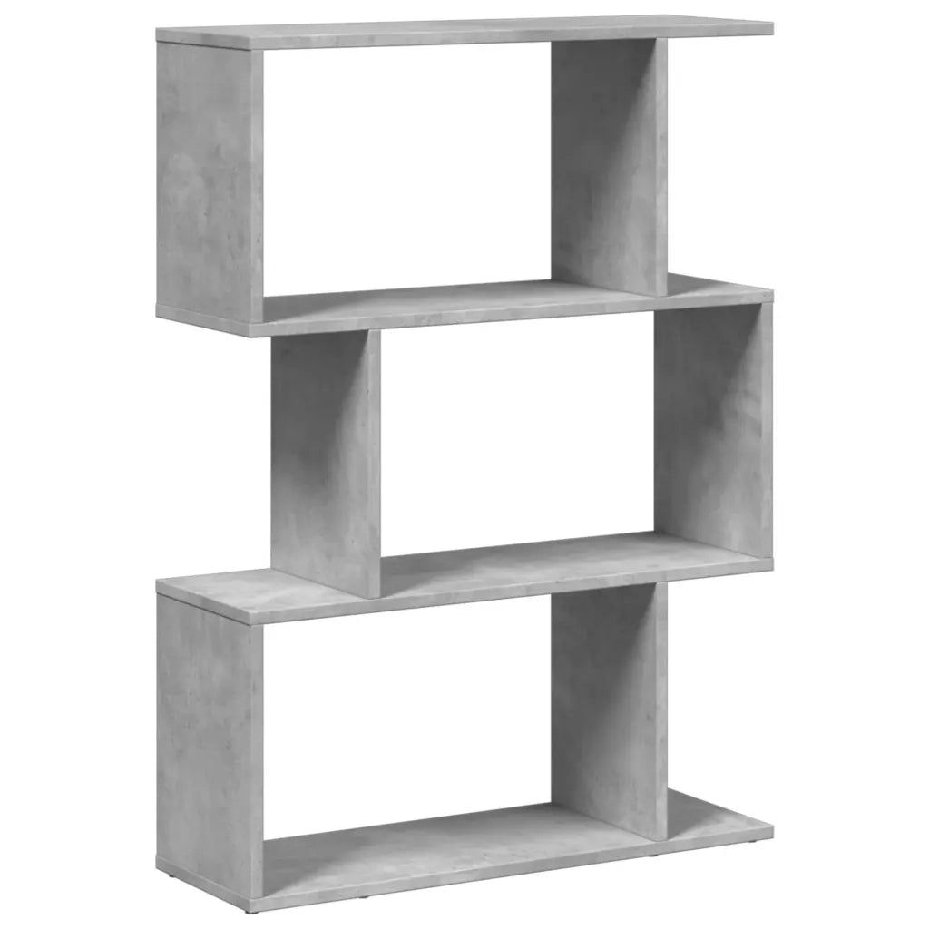 Libreria Divisorio 3Piani Grigio Cemento 70x24x97 cm Truciolato 858114