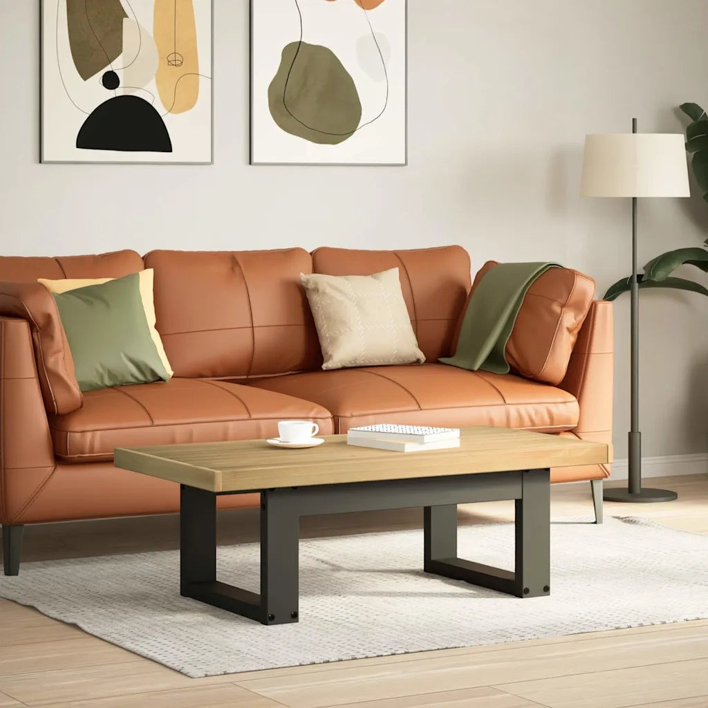 vidaXL Tavolino NOAIN Gambe a Forma di U 120x60x40cm in Legno Massello