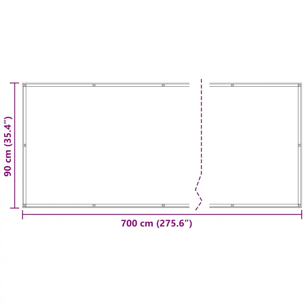 Paravento da Balcone Antracite 90x700 cm 100% Poliestere Oxford 4000053