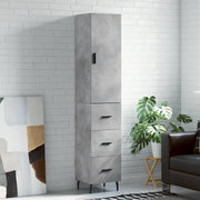Credenza-Buffet-Armadio da cucina Grigio Cemento 34,5x34x180 cm in Legno Multistrato 192890