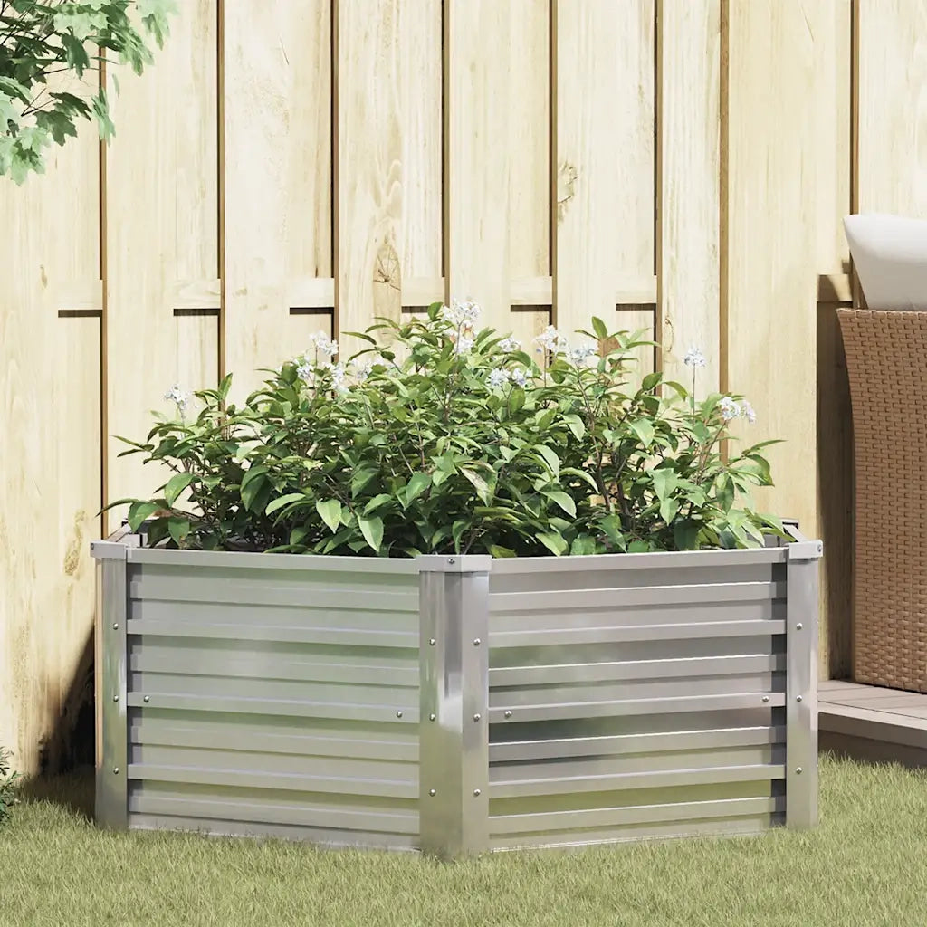 Letto Rialzato da Giardino 129x45 cm in Acciaio Zincato Argento 316881
