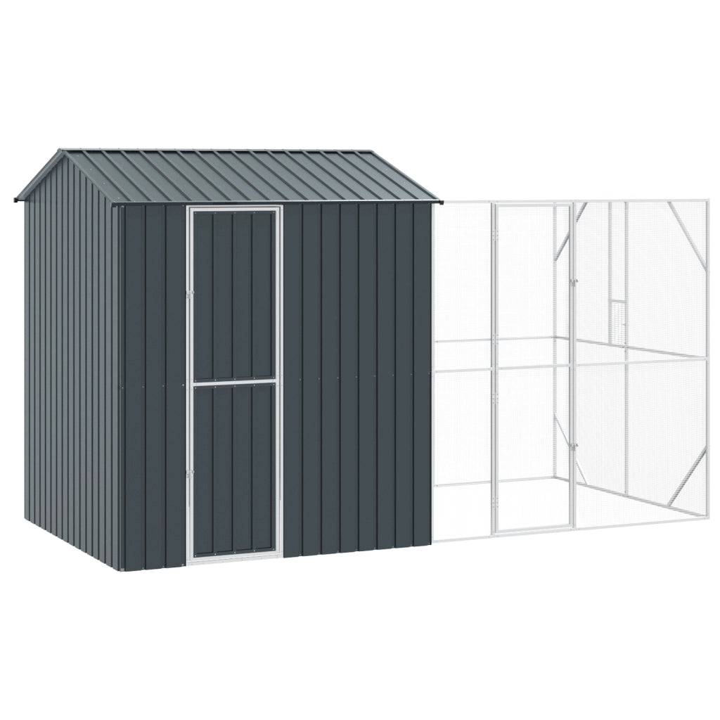 Aviario per Uccelli  con Estensione Anthracite 210x421x247 cm Acciaio