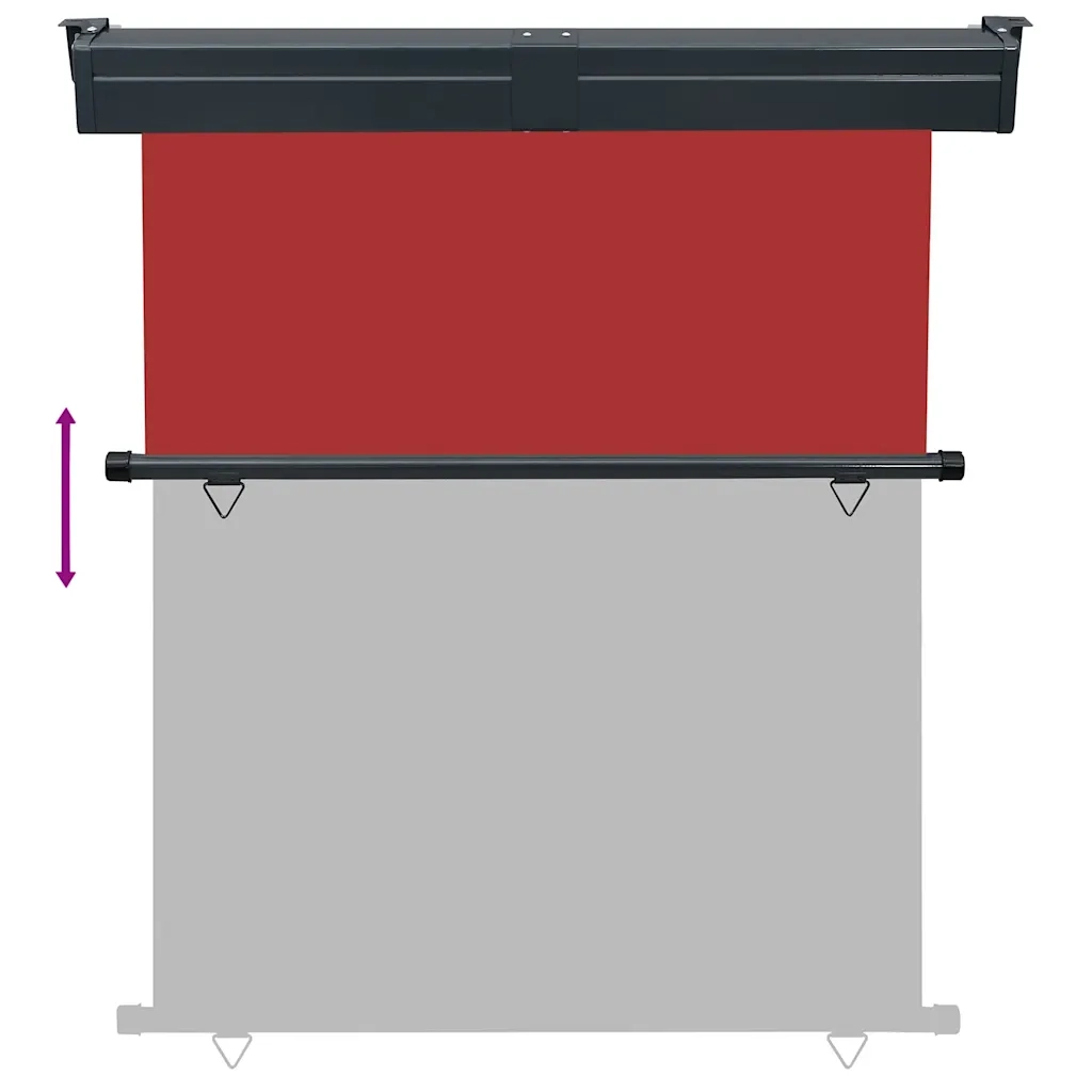 Tendalino Laterale per Balcone-Tenda da Sole Laterale per Patio 145x250 cm Rosso
