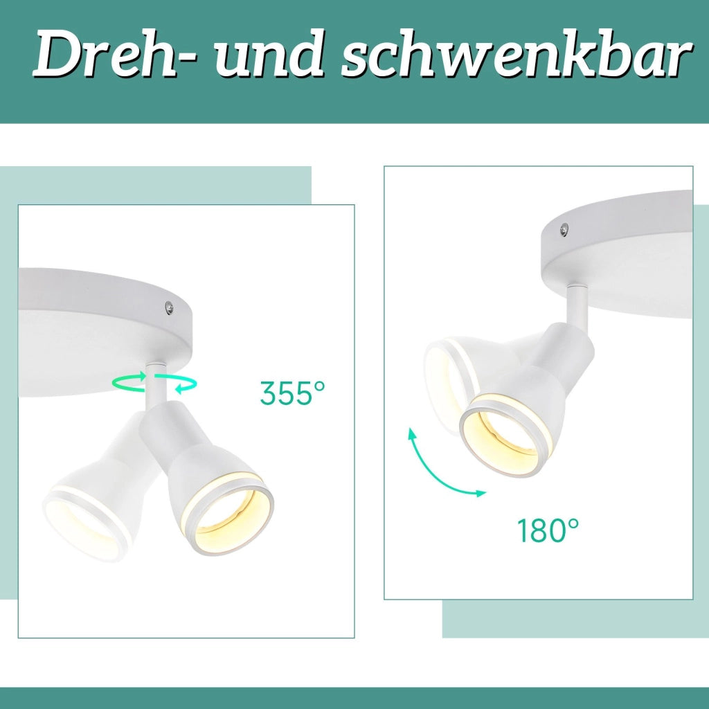 ZMH Faretto da soffitto bianchi 3 luci GU10 metallo orientabili moderni per camera letto sala pranzo senza lampadina