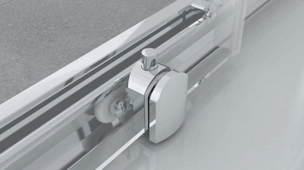 Box doccia angolare 100x120 cm con ante scorrevoli in cristallo temperato 6mm H 195 cm AMBRA Cromato