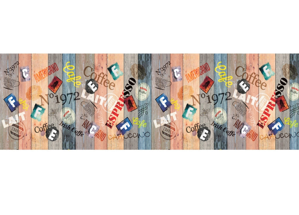 Tappeto Passatoia Antiscivolo Con Stampa Digitale Disegno Vintage - 50x280 - Espresso