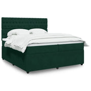 Giroletto a Molle con Materasso Verde Scuro 200x200 cm Velluto 3294739