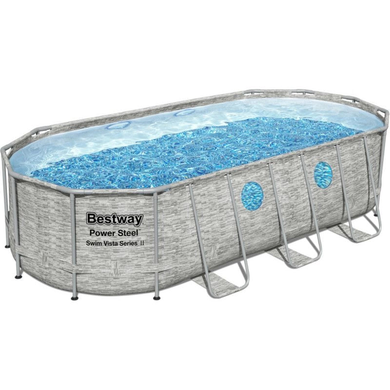 Piscina power steel swim vista ovale con oblo' 549x274x122