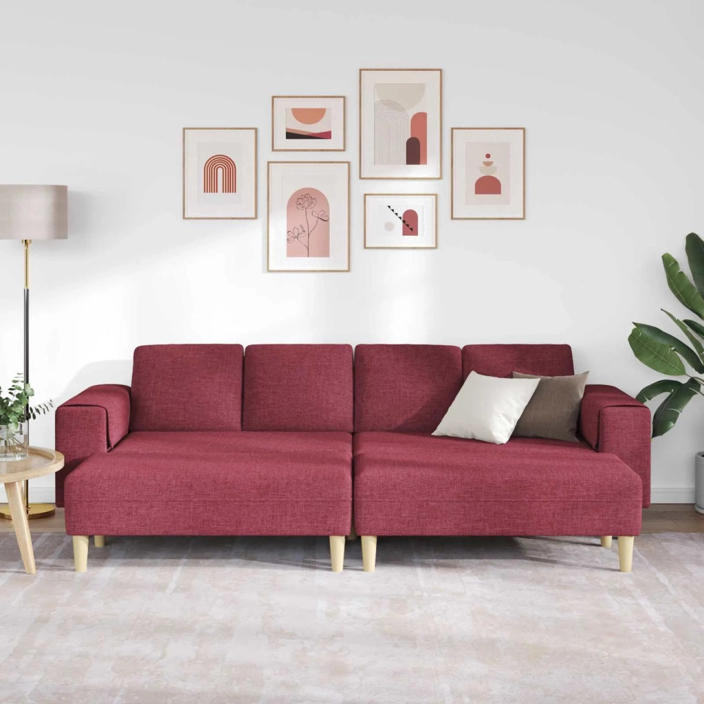 Divano per Soggiorno 3 pcs Rosso Vino 250 x 188 x 76 cm 3335115