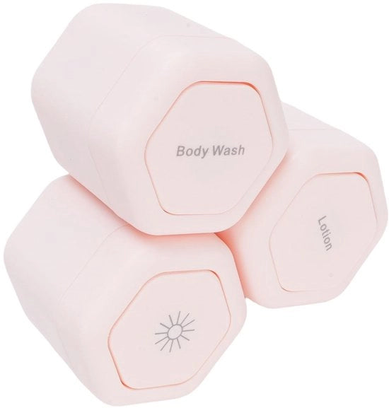 Set di contenitori magnetici per viaggio - Contenitori riutilizzabili per il bagaglio - Materiale di alta qualità in plastica - Ideali per la crema corpo - Apertura ampia - Flessi da viaggio