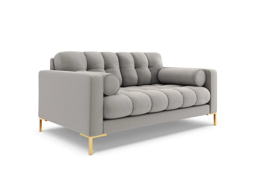 Cosmopolitan Design - Divano "Bali" 2 posti in tessuto strutturato grigio chiaro 