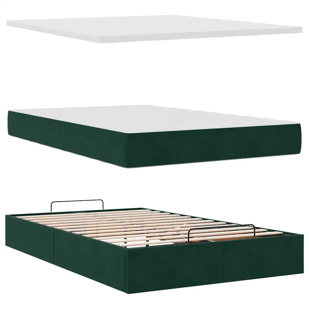 Struttura Letto Pouf con Materasso 120x200 cm Velluto 3311180