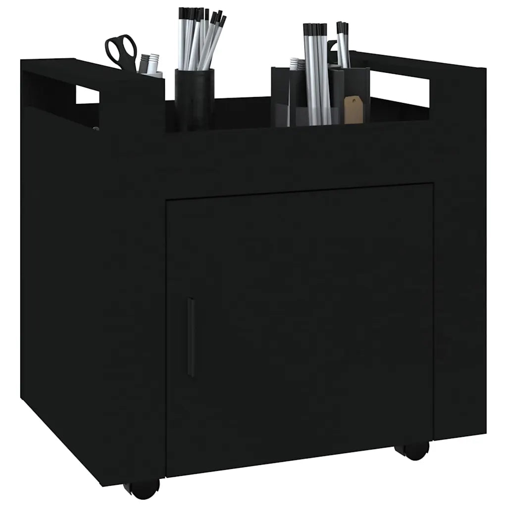 Carrello per Scrivania Nero 60x45x60 cm in Legno Multistrato 816609