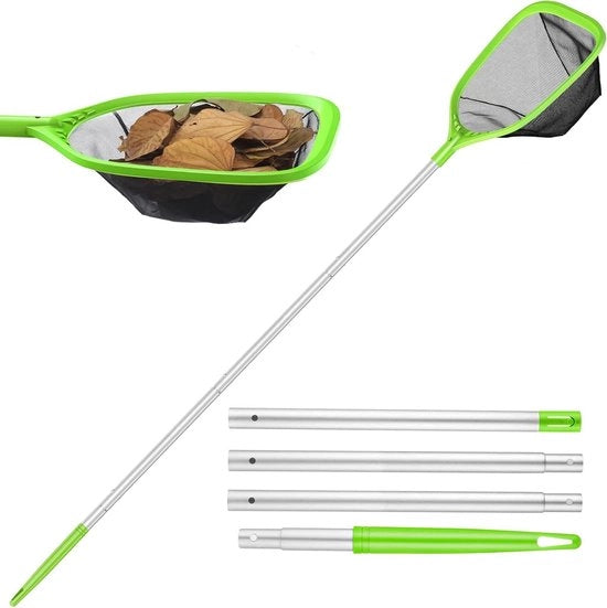 Skimmer per Piscine con setola fine e lunga asta in alluminio - skimmer profondo per piscina, bagno idromassaggio, laghetto, vasca idromassaggio - colore verde