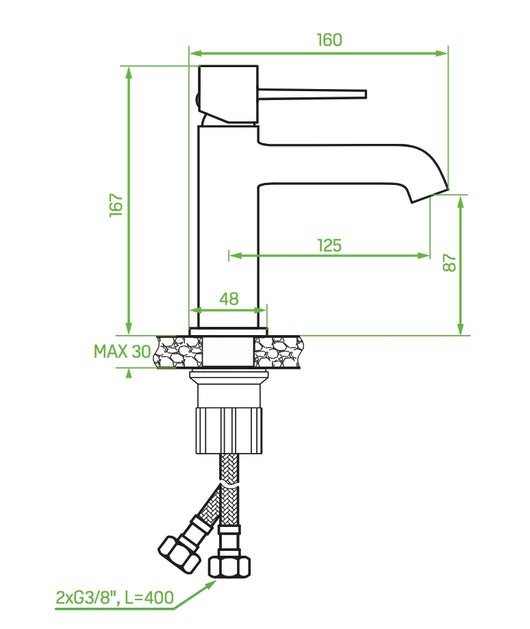 Miscelatore lavabo da appoggio con aeratore – design moderno cromato
