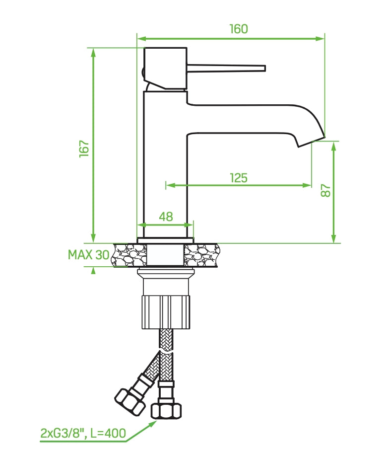 Miscelatore lavabo da appoggio con aeratore – design moderno cromato