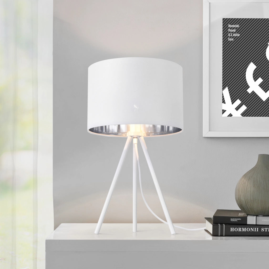 Lampada da Tavolo Comodino Metz a Treppiede - Bianco lux.pro