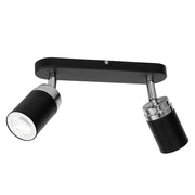 Barra faretti Reno 2 luci nero/cromo GU10 15W Luminex